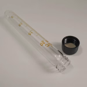 Tube en verre avec bouchon (gradués)